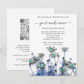 Budget QR CODE Floral Meadow Blue Grey (Voorkant / Achterkant)