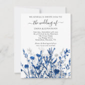 Budget QR CODE Floral Meadow Blue Navy Grey White (Voorkant)