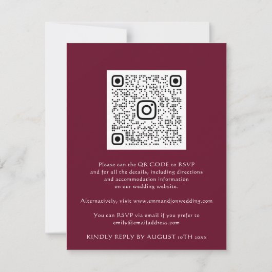 Budget QR CODE Floral Meadow Gold Marsala (Achterkant)