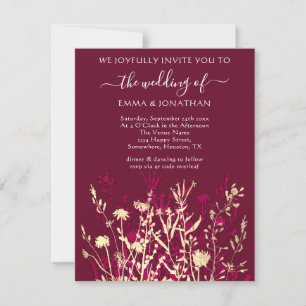 Budget QR CODE Floral Meadow Gold Marsala