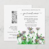 Budget QR CODE Floral Meadow Green Grey (Voorkant / Achterkant)