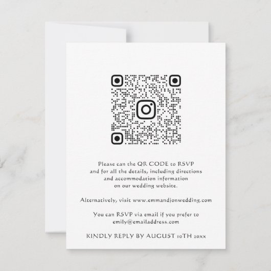 Budget QR CODE Floral Meadow White Marsala (Achterkant)