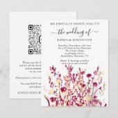 Budget QR CODE Floral Meadow White Marsala (Voorkant / Achterkant)