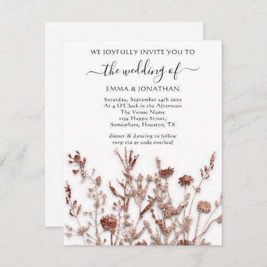 Budget QR CODE Floral Meadow White Rose (Voorkant / Achterkant)