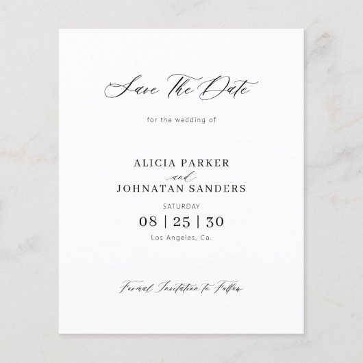 Budget QR code foto bruiloft opslaan van de datum Flyer (Voorkant)