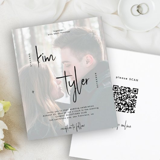 Budget QR CODE foto bruiloft uitnodiging