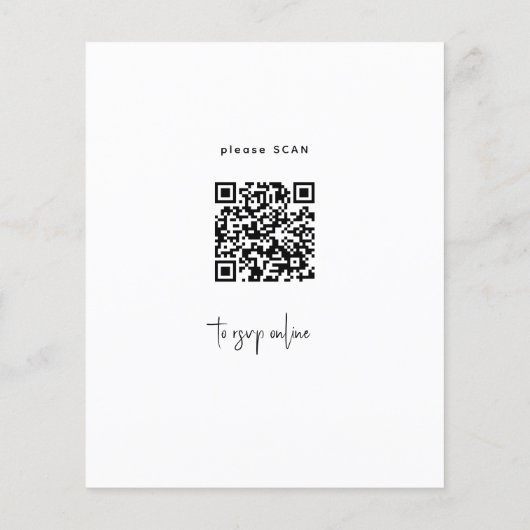 Budget QR CODE foto bruiloft uitnodiging (Achterkant)