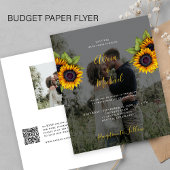 Budget QR CODE foto bruiloft uitnodiging flyer