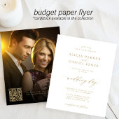 Budget QR code foto bruiloft uitnodiging Flyer