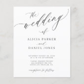 Budget QR code foto elegant bruiloft Uitnodiging (Voorkant)