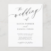 Budget QR code foto elegant bruiloft Uitnodiging Flyer (Voorkant)