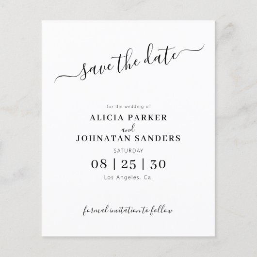 Budget QR code foto elegante bruiloft opslaan van  (Voorkant)