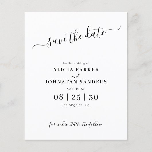 Budget QR code foto elegante bruiloft opslaan van  Flyer (Voorkant)