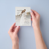 Budget QR Code Foto Elegante Kalligrafie Bruiloft Flyer (Hand)