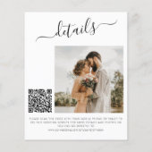 Budget QR-code foto elegante trouw save the date (Achterkant)