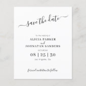 Budget QR-code foto elegante trouw save the date (Voorkant)