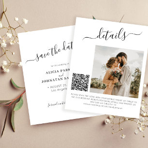 Budget QR-code foto elegante trouw save the date