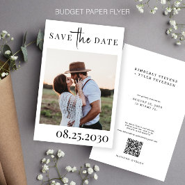 Budget QR CODE foto moderne bruiloft save the date Flyer