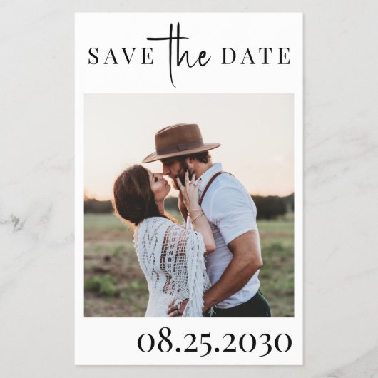 Budget QR CODE foto moderne bruiloft save the date Flyer (Voorkant)