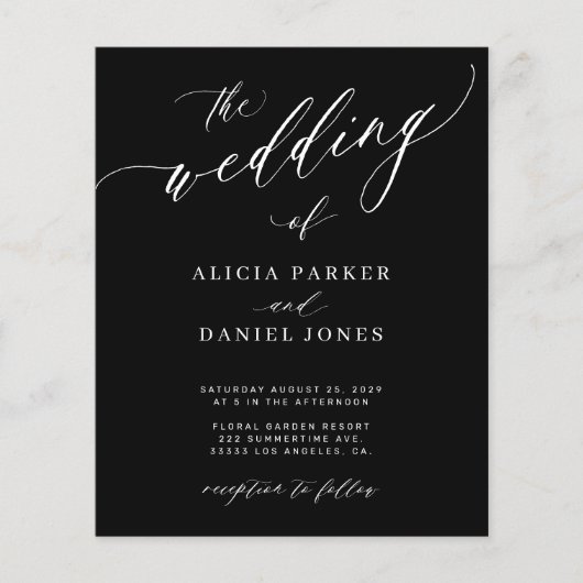 Budget QR code foto moderne bruiloft Uitnodiging Flyer (Voorkant)