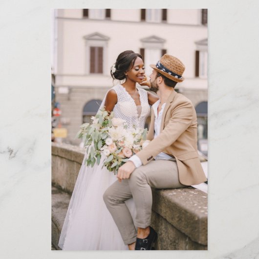 Budget QR Code Foto RSVP Minimalistisch huwelijk (Achterkant)