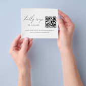 Budget QR Code Foto RSVP Minimalistisch huwelijk Flyer (Hand)