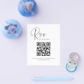 Budget QR Code Foto RSVP Weddenschap Website Flyer (Enkel)