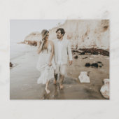 Budget QR-code Foto zwart-witte RSVP-kaart (Achterkant)