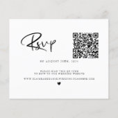Budget QR-code Foto zwart-witte RSVP-kaart (Voorkant)