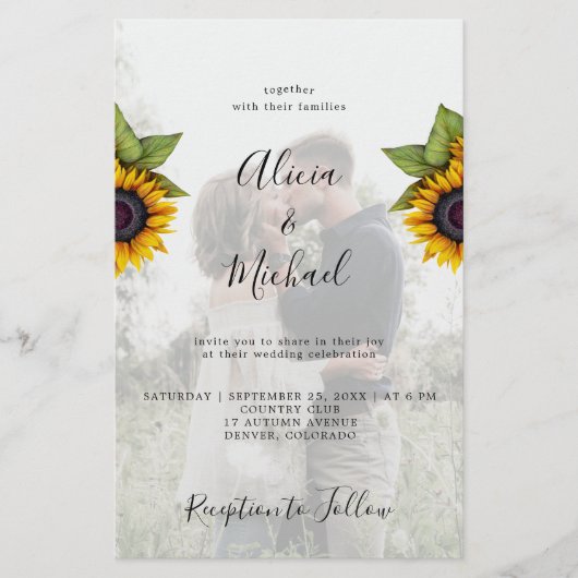 Budget QR CODE-fotopapier trouwuitnodiging Flyer (Voorkant)