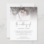 Budget QR Code Fotoscript bruiloft uitnodiging (Voorkant)