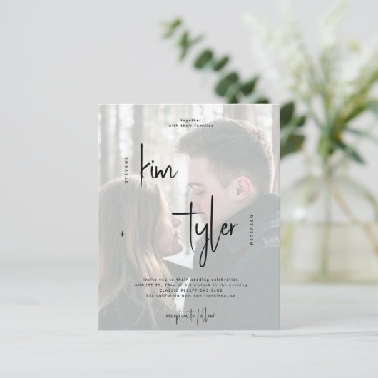 Budget QR CODE-fototrouwuitnodiging (Staand voorkant)