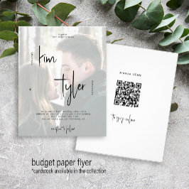 Budget QR CODE-fototrouwuitnodiging Flyer