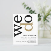 BUDGET QR Code Gold Black White Weduwen Uitnodigen (Staand voorkant)