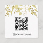 Budget QR Code Gold Foliage Weduwen Uitnodiging (Voorkant)