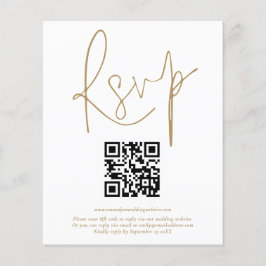 Budget QR Code Gold Script Weduwschap RSVP