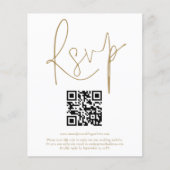 Budget QR Code Gold Script Weduwschap RSVP (Voorkant)