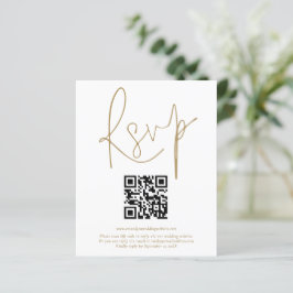 Budget QR Code Gold Script Weduwschap RSVP