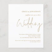 Budget QR Code Gold Typografie Weddenschap (Voorkant)