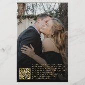 Budget QR code goud wit foto alles in één bruiloft Flyer (Achterkant)