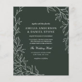 Budget QR Code Green Leaf Huwelijksuitnodiging (Voorkant)