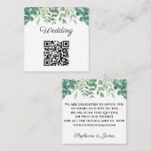 Budget QR Code Greenery Wedding Uitnodiging (Voorkant / Achterkant)