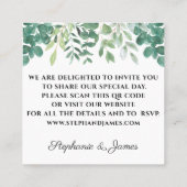 Budget QR Code Greenery Wedding Uitnodiging (Achterkant)