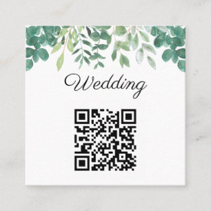 Budget QR Code Greenery Wedding Uitnodiging