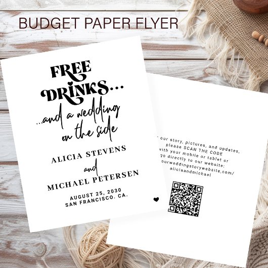 Budget QR-code informele trouwwijzer save the date Flyer