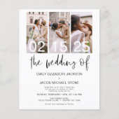 Budget QR Code Kalligrafie Huwelijksuitnodiging (Voorkant)