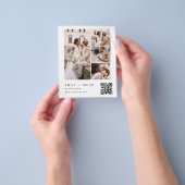 Budget QR Code Kalligrafie Huwelijksuitnodiging Flyer (Hand)