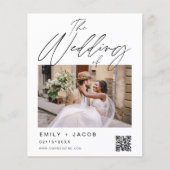 Budget QR Code Kalligrafie Huwelijksuitnodiging Flyer (Voorkant)