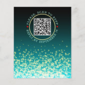 BUDGET QR code Licht blauwgroen blauwe trouwuitnod (Achterkant)
