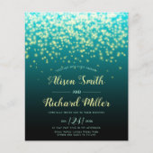 BUDGET QR code Licht blauwgroen blauwe trouwuitnod (Voorkant)